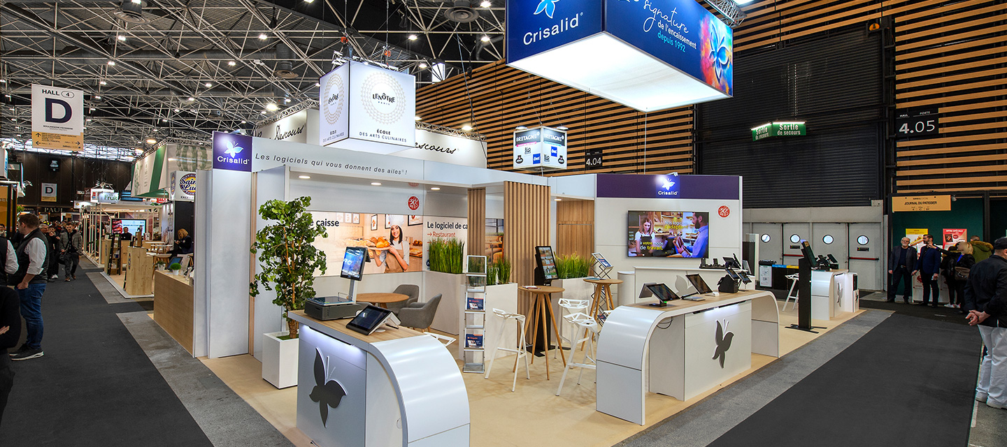 Eliquo - Design Événementiel - Projet Crisalid - Conception de stand d'exposition évolutif